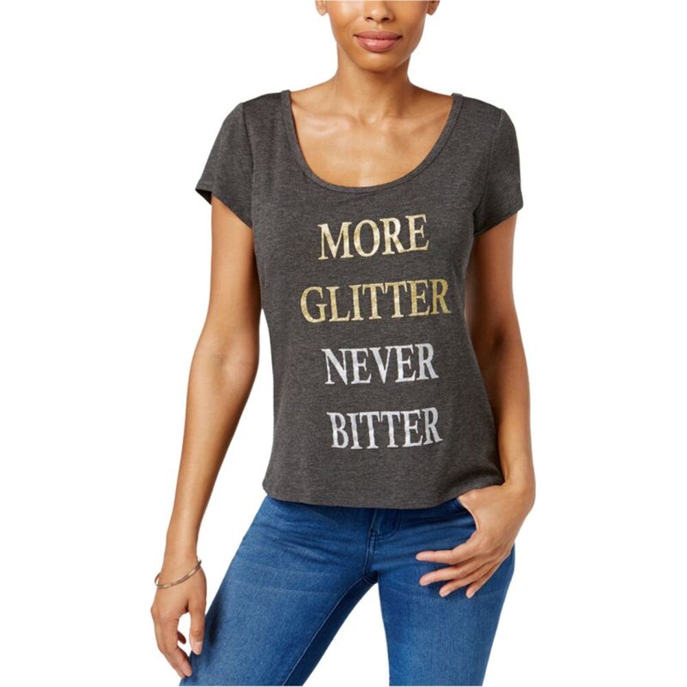 Jamie & Layla Womens More Glitter Graphic T-Shirt, NWT